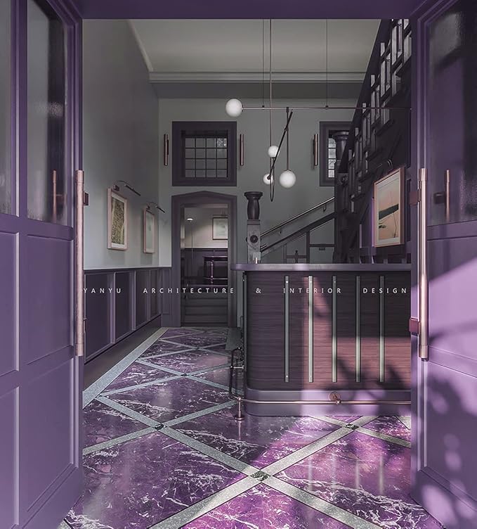 Dimoon 78.7''x17.7'' Purple Peel and Stick Wallpaper Contact Paper Modern Self Adhesive Wall Paper Removable Renter Friendly Textured Solid Color Shelf Cabinet Vinyl Roll (78.7''x17.7'',Dark Purple)-VerdiqueGarden