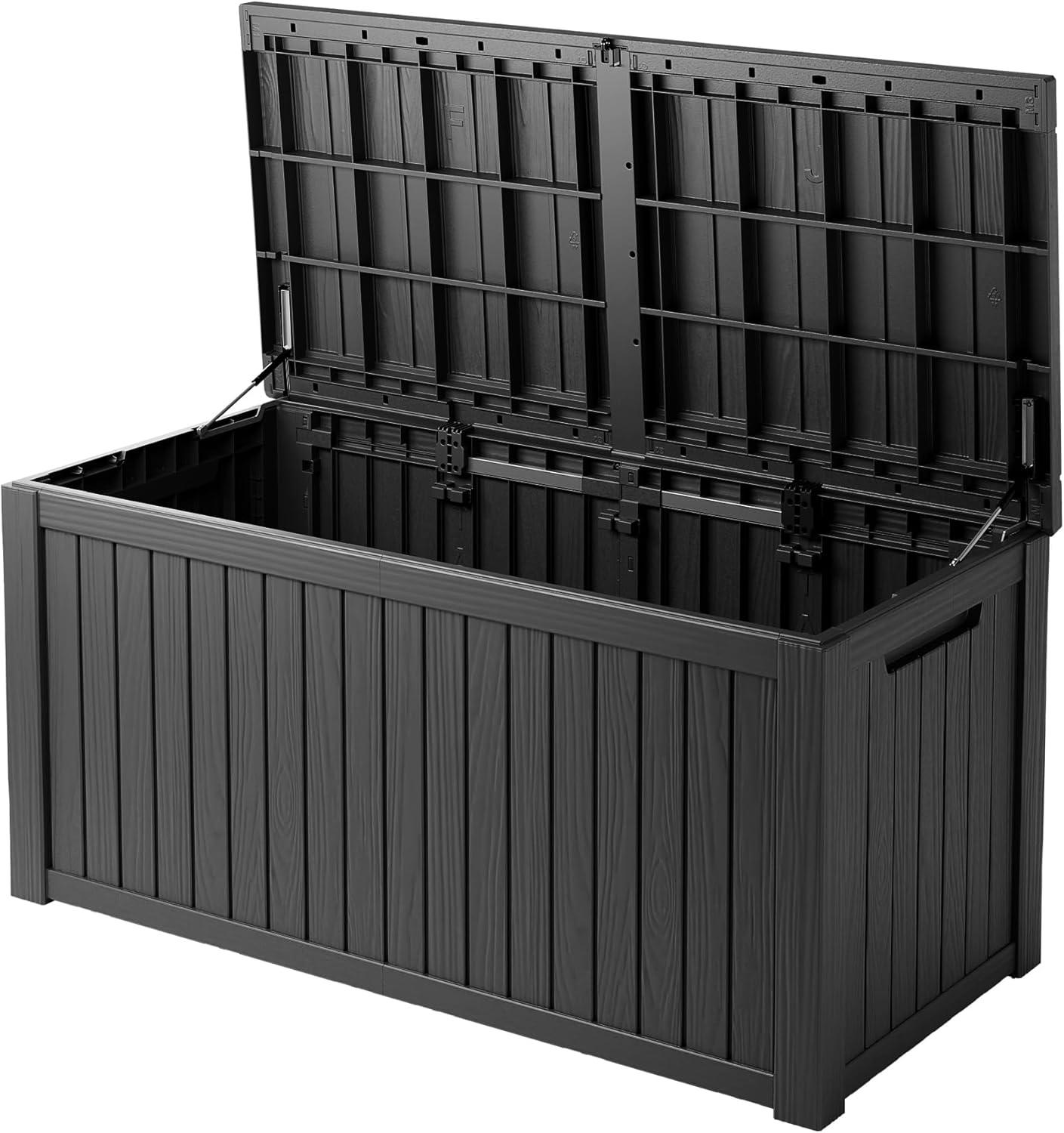200 Gallon Black Resin Deck Box - Lockable, Waterproof & UV-Resistant Outdoor Storage for Patio Furniture, Garden Tools, Pool Floats - Heavy-Duty Utility Container for Decks-VerdiqueGarden