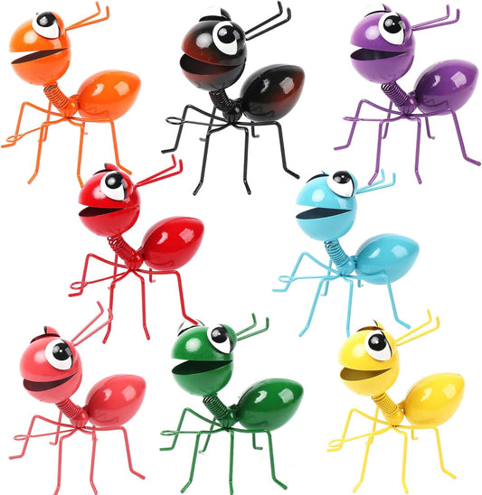 Metal Yard Art Garden Decor for Outside Cute Ants Yard Decorations Outdoor Lawn Ornaments Backyard Gifts for Mom - Set of 8-VerdiqueGarden