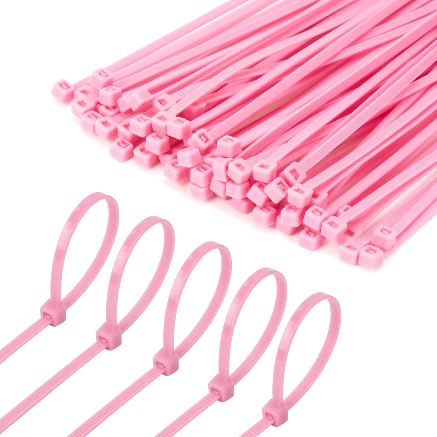 6 Inch Pink Zip Tie 1000 PCS, 18 Lbs - Small to Medium Zip Tie, Nylon PA66 UV Resistant Cable Tie for Indoor and Outdoor Use - Ideal for bundling and securing objects-VerdiqueGarden