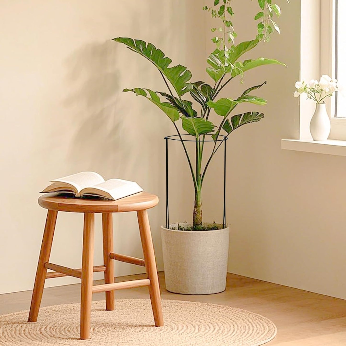 16 Pack 24 inch Plant Support Stakes, Half Round Peony Cage and Support, Adjustable Plant Support Stand with Clips & Twist Tie Garden Stakes for Indoor Outdoor, Heavy Duty Plant Support Ring-VerdiqueGarden