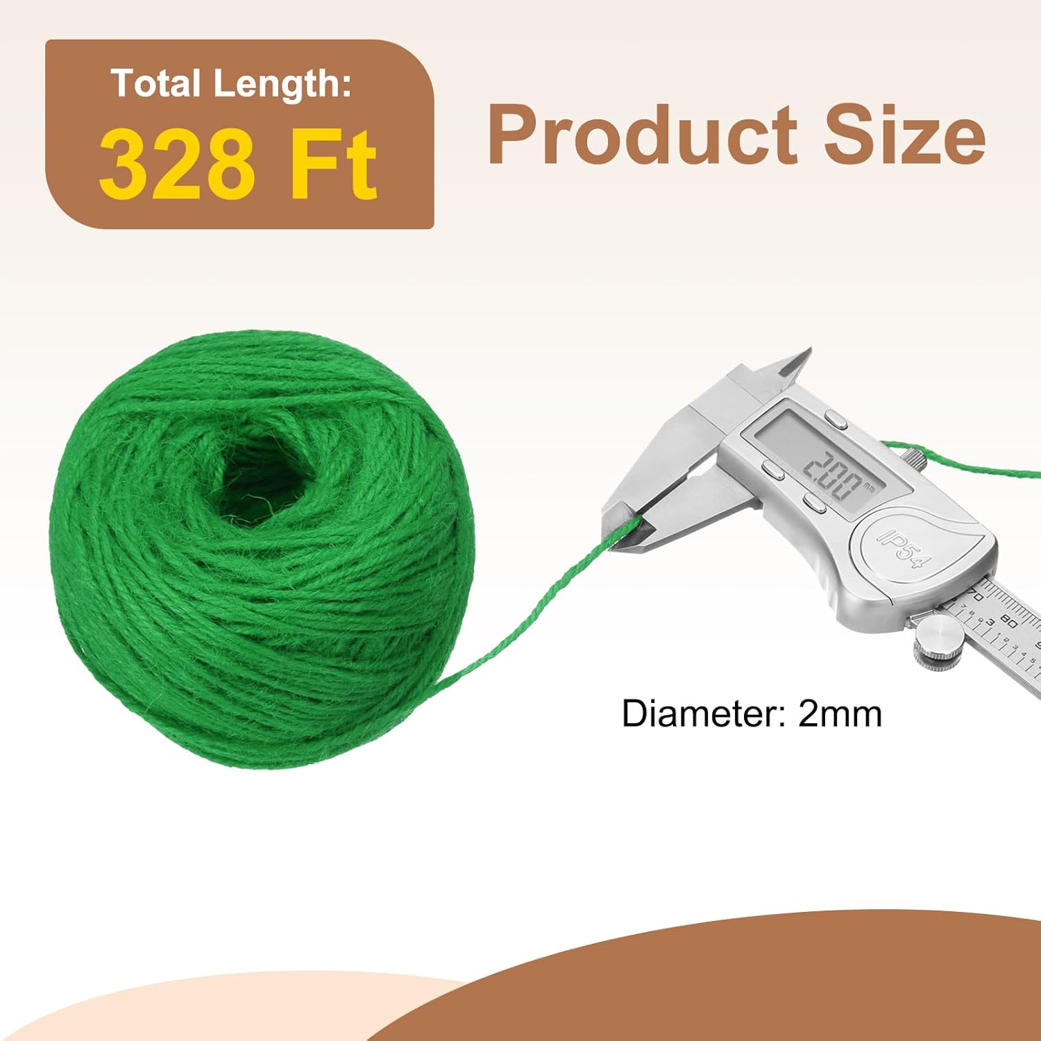 uxcell 328 Feet Natural Jute Twine String,2mm Thin Garden Twine Rope Colored Plant String Cord for DIY Art Crafts Gift Wrapping Decoration Packing Gardening Plant Hanger,Green-VerdiqueGarden
