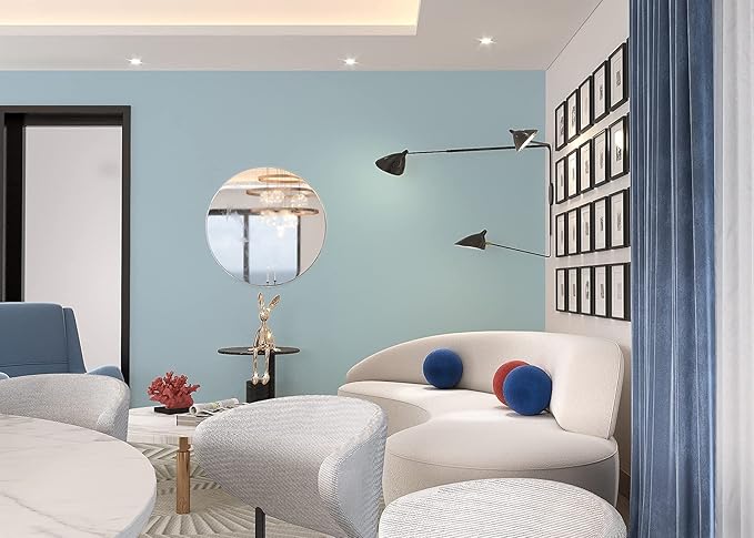 Dimoon 118''x17.7'' Blue Peel and Stick Wallpaper Contact Paper Modern Self Adhesive Wall Paper Removable Renter Friendly Textured Solid Color Shelf Cabinet Vinyl Roll (118''x17.7'',Light Blue)-VerdiqueGarden