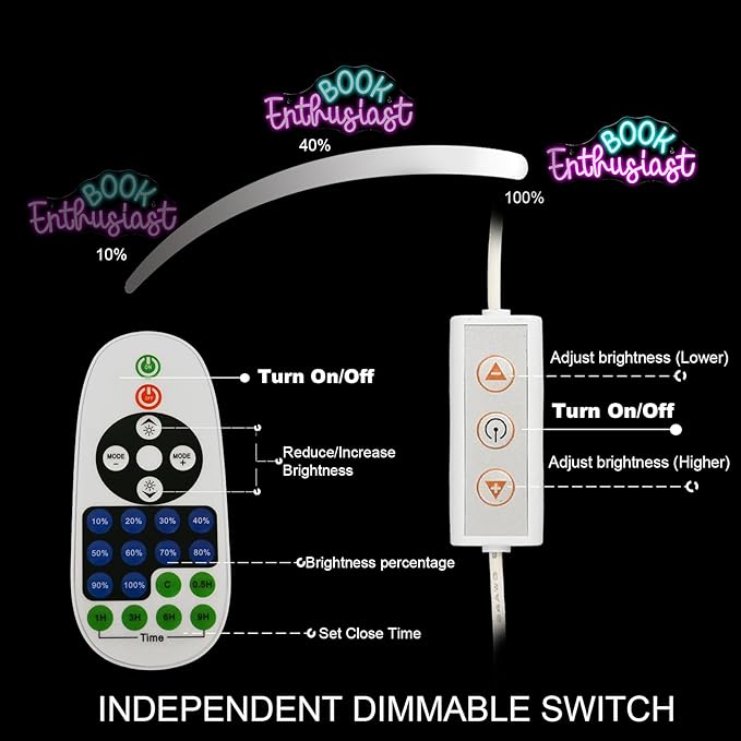 Book Enthusiast Neon Sign Wall Decor,Neon Light Bedroom Wall Decor Suitable Indoor Light for Classroom Book Party Library Reading Room Decoration Bookish Gifts-VerdiqueGarden