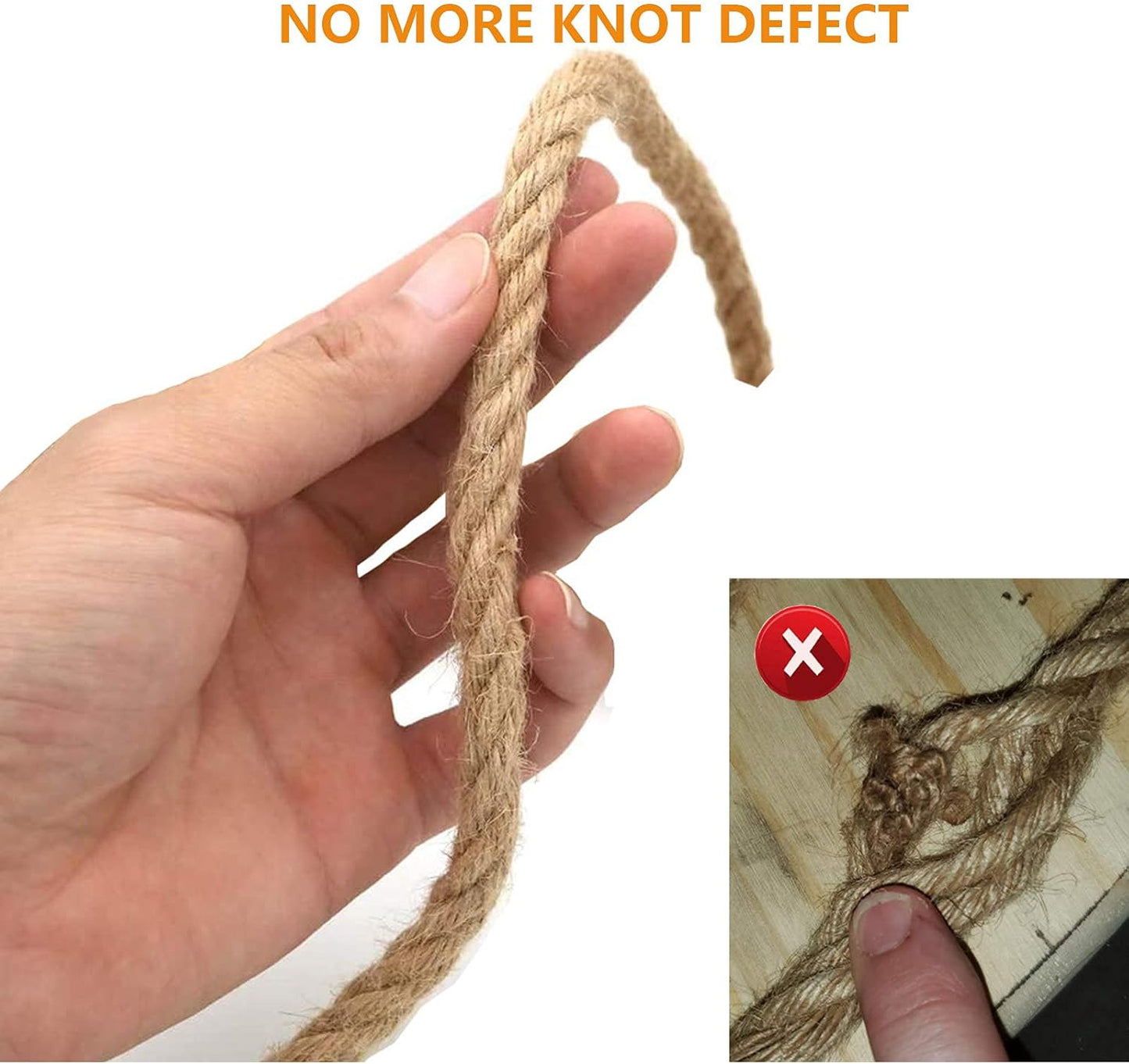 100 Feet 8mm Jute Twine, Heavy Duty Jute Rope, Natural Hemp Rope for DIY Arts Crafts, Gardening, Bundling，Home Decorating, Cat Scratching Post-VerdiqueGarden