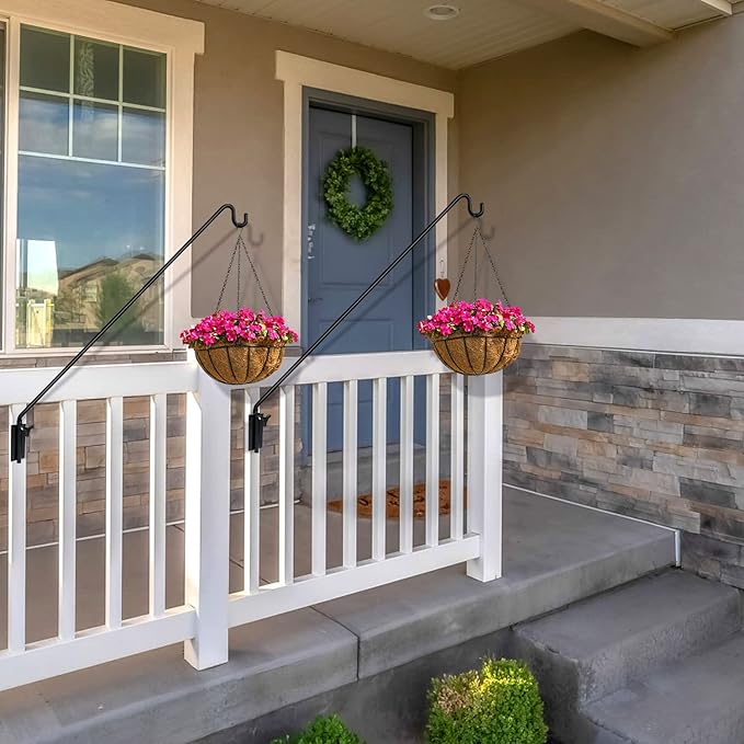 ERYTLLY 2 Packs Heavy Duty Deck Hook Wall Mounted, Extensible and Adjustable Deck Hook for Hanging Bird Feeder, Plants, Suet Baskets,Wind Chimes,Lanterns and More-VerdiqueGarden