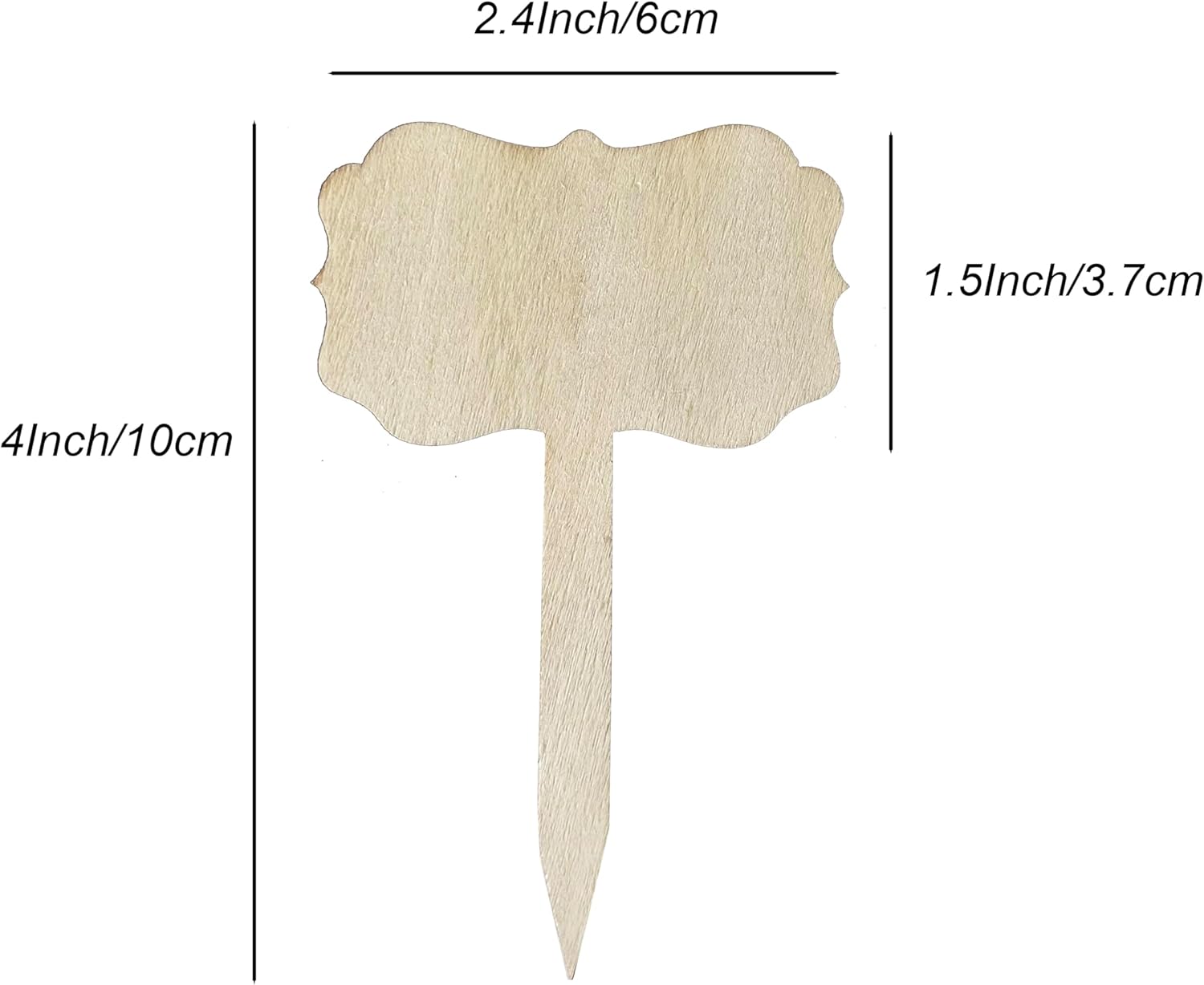 100 Pcs Wood Plant Labels, Natural Wooden Plant Marker Garden Sign Tags, T-Type Garden Markers for Succulents, Herbs, Seedlings, Potted, Flowers, Vegetables (Polygon)-VerdiqueGarden
