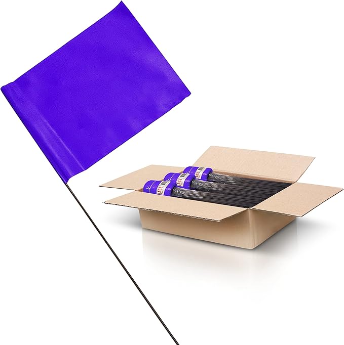 Purple Marking Flags 1000 Pack - 4x5x15 Inch Purple Flags for Outside - Markers For Lawn, Irrigation, Landscaping, Survey & Sprinkler Head Marking-VerdiqueGarden