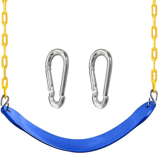 TURFEE Swing for Outdoor Swing Set - Pack of 1 Seat Replacement Kit with Heavy Duty Chains - Backyard Swingset Playground Accessories for Kids (Blue)-VerdiqueGarden