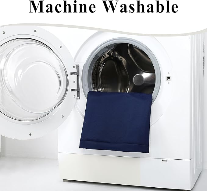 Outdoor Chair Cushions Set of 2, Waterproof Foam Patio Seat Cushions with Ties for Garden Sofa & Dining Furniture, 3-Year Color Fastness, 16x17x2 Inch, Blue-VerdiqueGarden