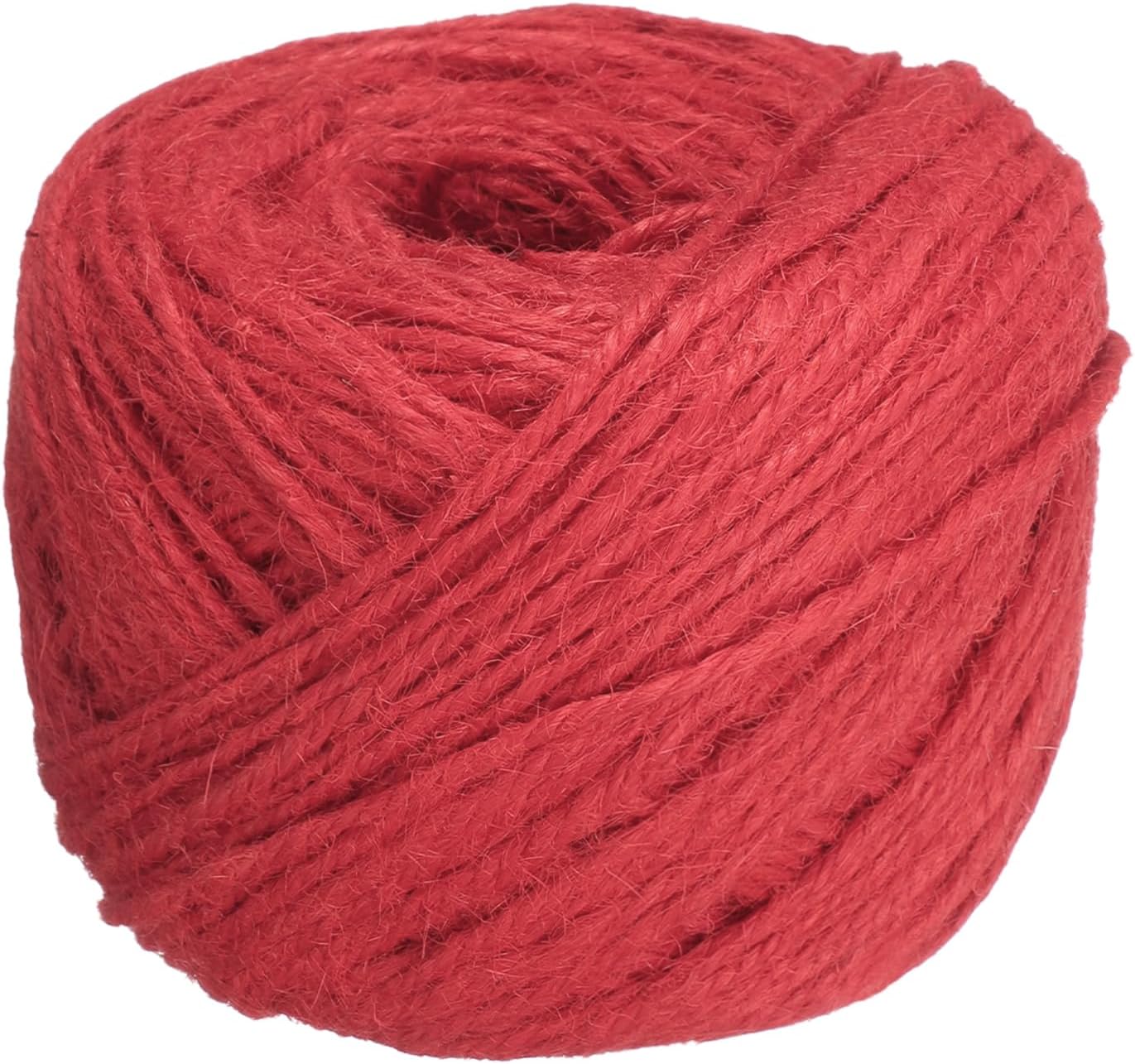 uxcell 328 Feet Natural Jute Twine String,2mm Thin Garden Twine Rope Colored Plant String Cord for DIY Art Crafts Gift Wrapping Decoration Packing Gardening Plant Hanger,Red-VerdiqueGarden