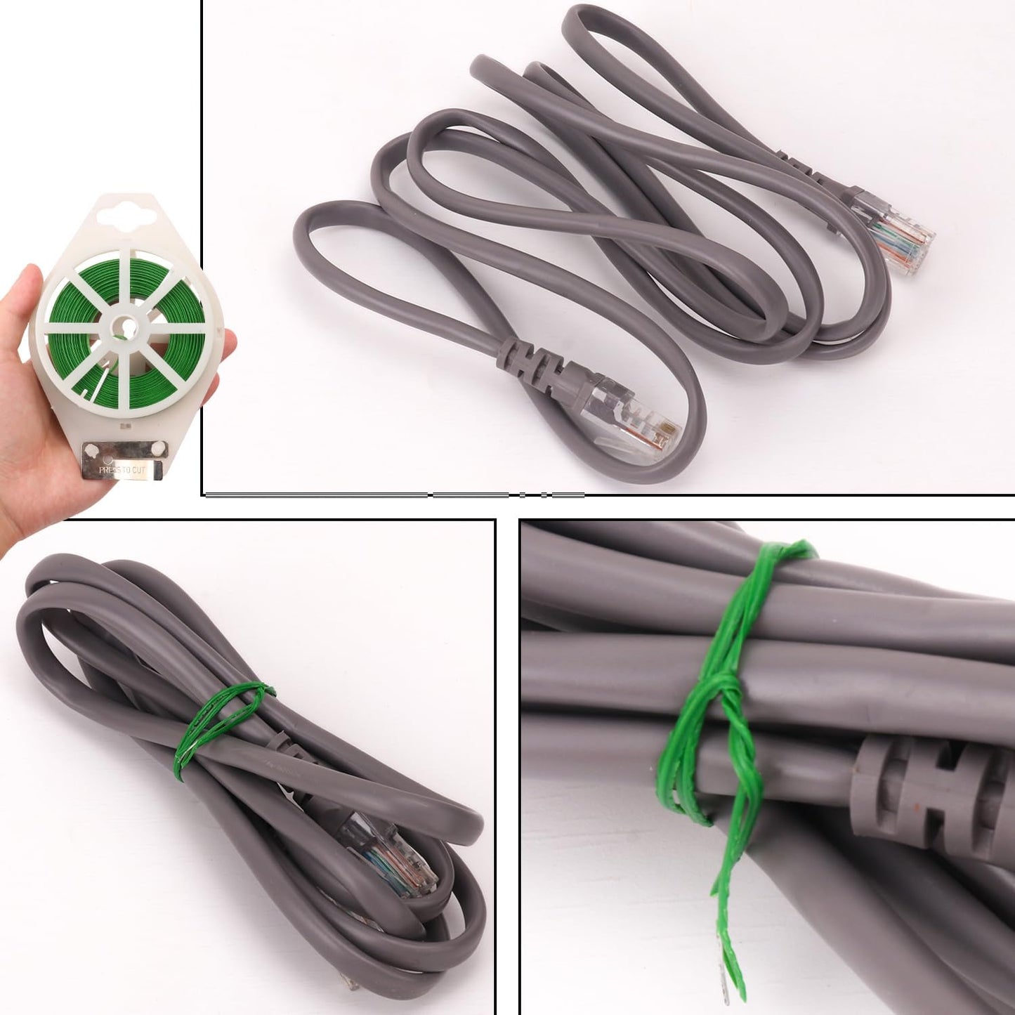 12 PCS Green Twist Ties - Each Reel 656 Feet Multipurpose Garden Plant Cable Ties for Indoor and Outdoor Plants, Green Cable Ties, Reusable Plant Wire for Patio, Lawn and Garden-VerdiqueGarden