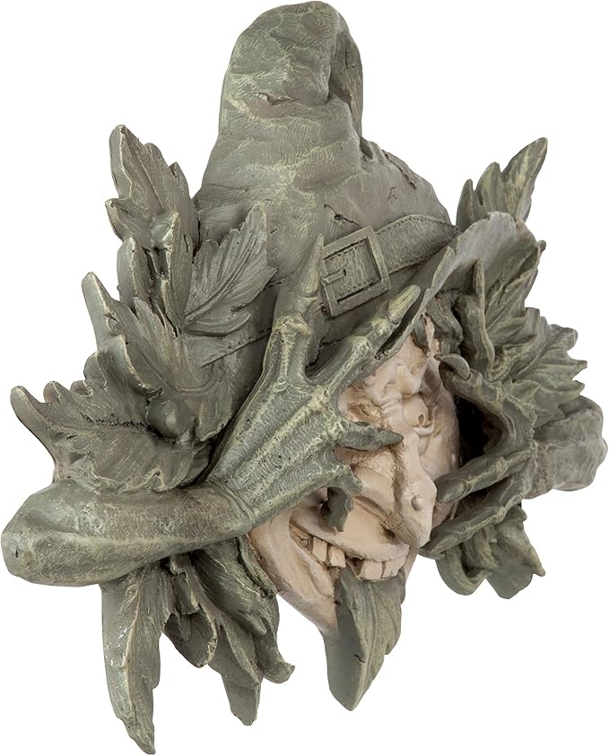 Design Toscano Poison Ivy Forest Witch Greenman Wall Hanging Sculpture, 15.5" Wx2 Dx9.5 H, two tone stone-VerdiqueGarden