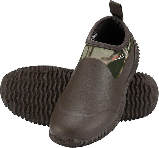 HISEA Unisex Waterproof Garden Shoes, Men's Rubber Rain Boots Women's Ankle Rain Shoes Neoprene Camp Booties Outdoor Slip-On Footwear for Gardening, Farming, Camping, Car Wash, Lawn Care and Yard Work-VerdiqueGarden