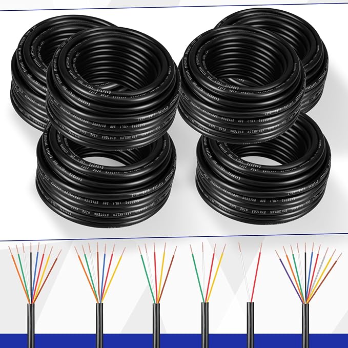 Hoolerry Solid Sprinkler System Wire 18 Gauge Irrigation Wire with UV Resistant PVC Jacket Sprinkler Cable for Underground Irrigation Field Central Control System 30v Ul Listed(18/10, 50 Ft)-VerdiqueGarden