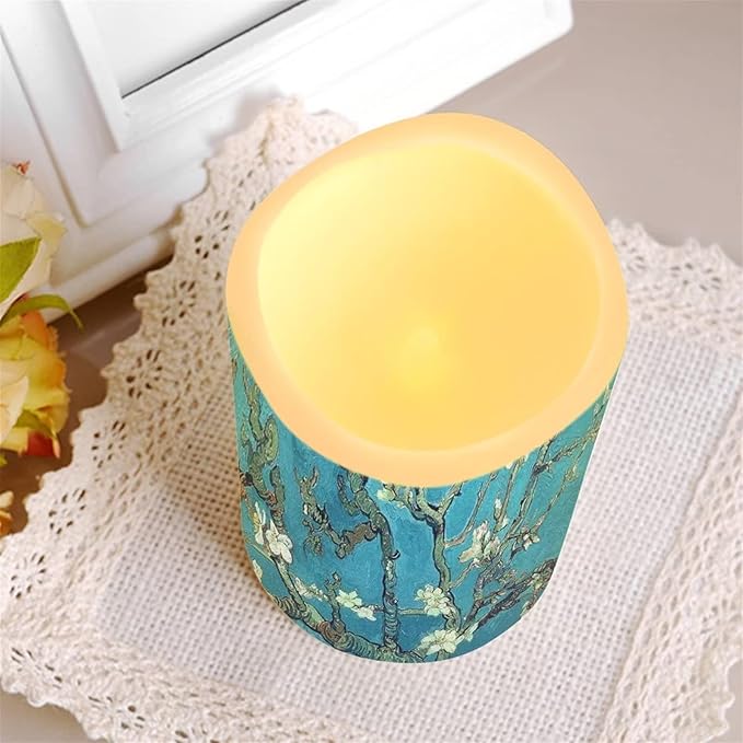 Ystardream Oil Painting Flameless Candles Plastic Moving Flickering LED Candles with Remote Color Changing & Timer,4 Packs-VerdiqueGarden