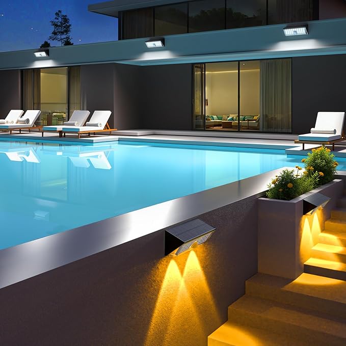 JSOT Solar Motion Lights Outdoor, 4 Modes Motion Sensor Lights Outdoor Waterproof IP65, 38LED Bright Wall Security Lighting for Outside Garage Garden Fence - Cool White 6Pack-VerdiqueGarden