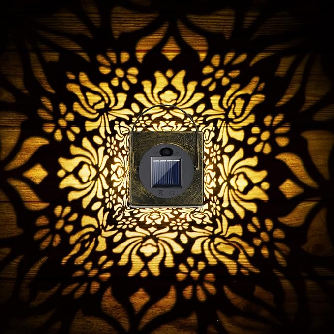 2 Pack Solar Lanterns Outdoor Waterproof - Metal Solar Garden Lights for Patio Porch Yard Garden Decor, Christmas Birthday Gifts for Women (Bronze)-VerdiqueGarden