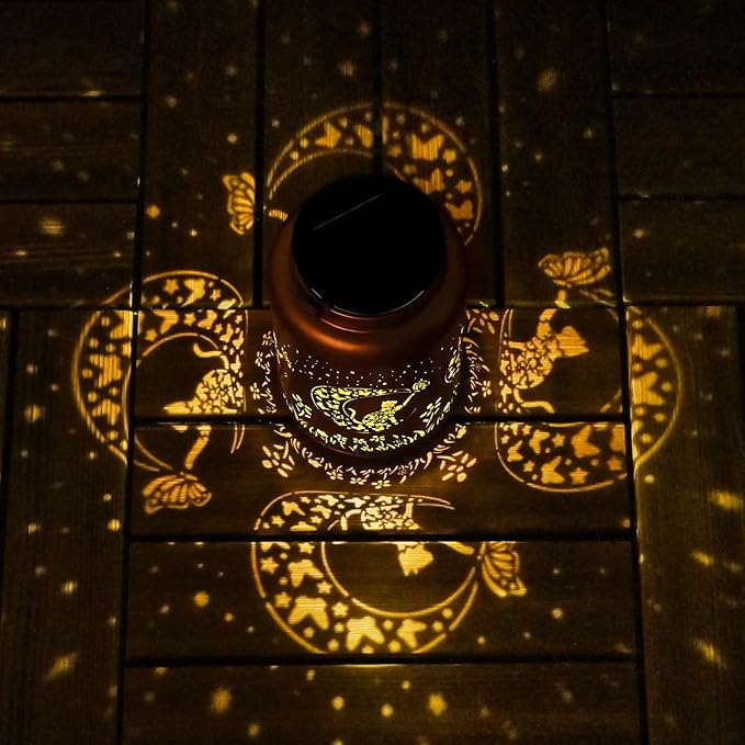 Solar Lanterns Outdoor Waterproof - Cat Garden Decor Birthday Gifts for Women Mom Grandma Hanging Solars Lights Metal Solar Lantern for Outside, Patio, Outdoor, Yard, Backyard, Porch-VerdiqueGarden