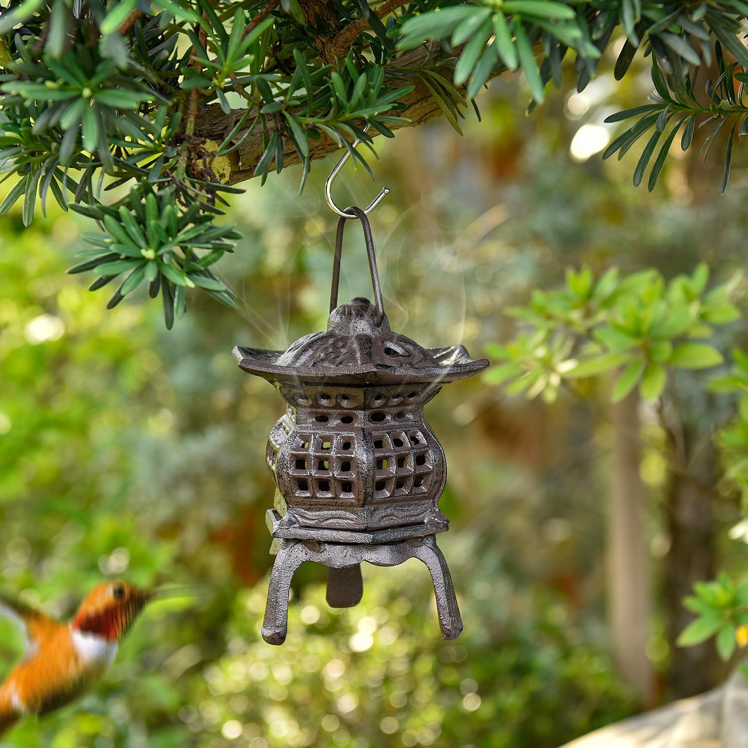 Sungmor Cast Iron Candle Holder, Decorative Garden Hanging Lantern, Vintage Tabletop Tealight Candle Holder, Home Porch Patio Decor, Candle Stand for Votive Candle, Flameless Candle-VerdiqueGarden