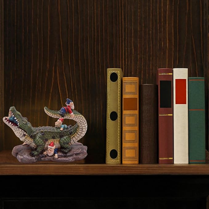 Gator Gnome: Whimsical Garden Figurine - Unique Home & Outdoor Decor-VerdiqueGarden