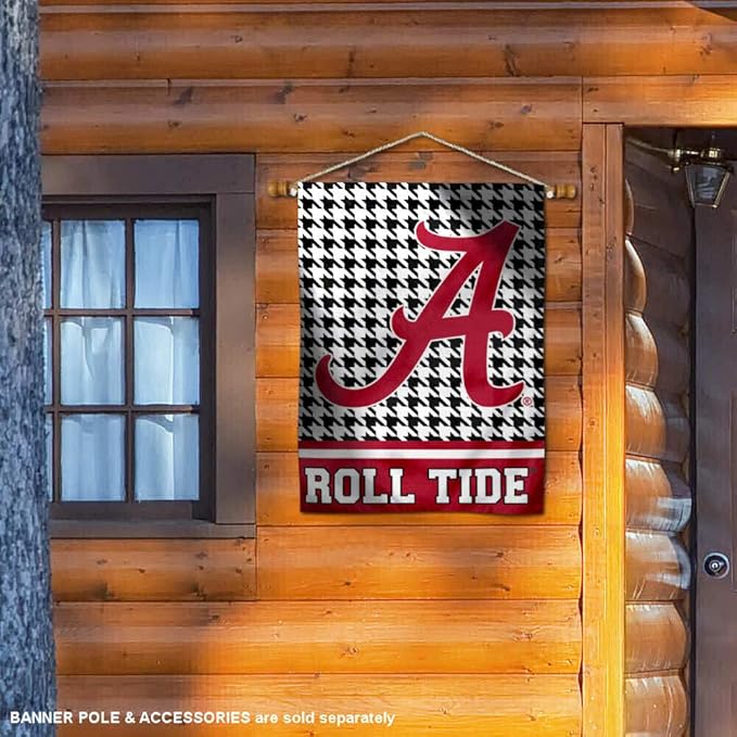 WinCraft Alabama Crimson Tide Houndstooth Pattern Double Sided House Flag-VerdiqueGarden