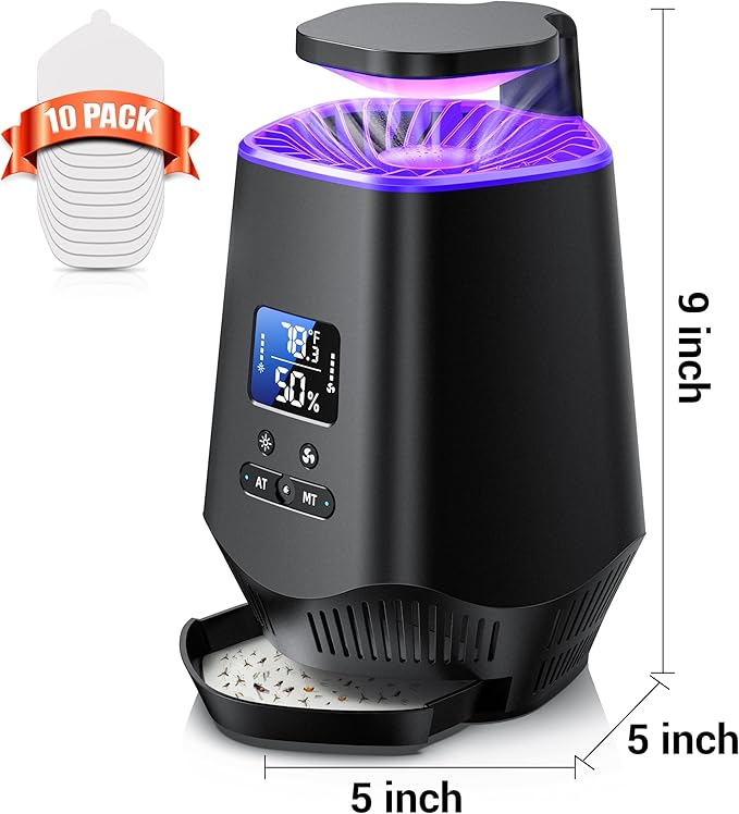 Fruit Fly Traps for Indoors, Gnat Traps for House Indoor Fly Trap Indoor, Effective Fruit Fly Traps Bug Zapper Indoor Mosquito Trap for House Plant Pest Control with 10PCS Refills-VerdiqueGarden