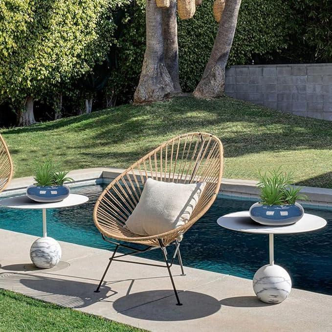 Hollyone Large Artificial Succulents Plants with Blue Vase Faux Succulents Fake Succulent Potted Plant in Ceramic Pot for Home Decor Office Desk Bathroom Living Room Indoor & Outdoor Decorations-VerdiqueGarden