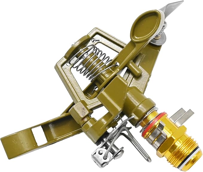 1/2 Inch Brass Impact Sprinkler with Nozzles Adjustable 0-360 Degree Coverage Pattern Heavy Duty Lawn Sprinkler Head for Yard Lawn Grass Patio Garden Irrigation (1Pcs)-VerdiqueGarden