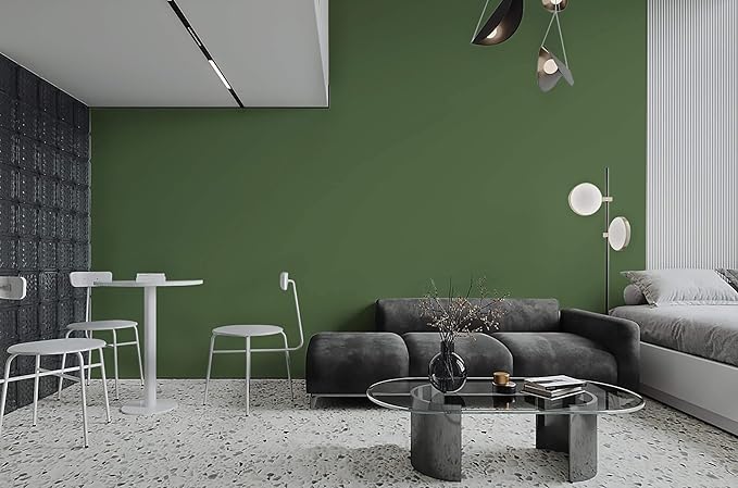 Dimoon 236''x15.7'' Green Skin Peel and Stick Wallpaper Contact Paper Modern Self Adhesive Wall Paper Removable Renter Friendly Textured Solid Color Vinyl Roll (236''x15.7'',Dark Green Skin)-VerdiqueGarden