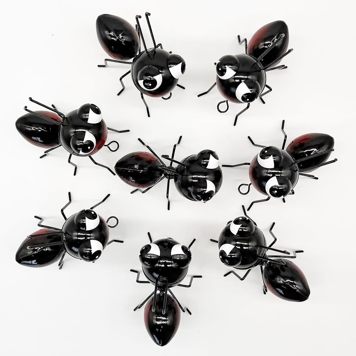 Metal Yard Art Garden Decor for Outside Cute Ants Yard Decorations Outdoor Lawn Ornaments Backyard Gifts for Mom - Set of 8（All Black）-VerdiqueGarden