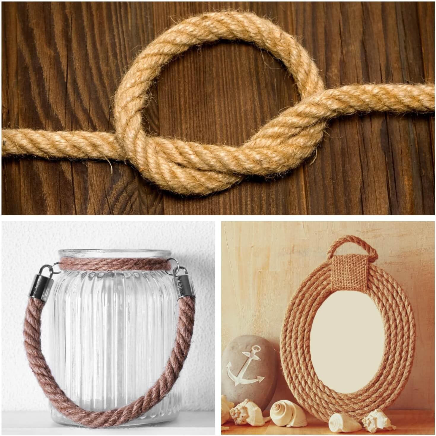 Jute Rope 10mm, 164 Feet 4.5lb Thick Garden Jute Twine String for DIY Cat Scratcher, Gardening, Bundling and Wall Hanging Craft Decorative (Brown)-VerdiqueGarden