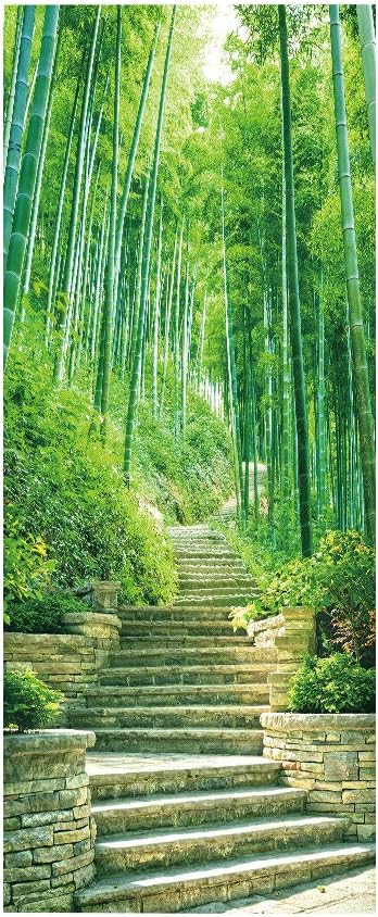 3D Door Stickers Murals - Bamboo - Peel & Stick Wallpaper - Self-Adhesive Decals - Removable PVC Waterproof Door Poster - Bedroom & Living Room - 37.4" x 84.6"-VerdiqueGarden