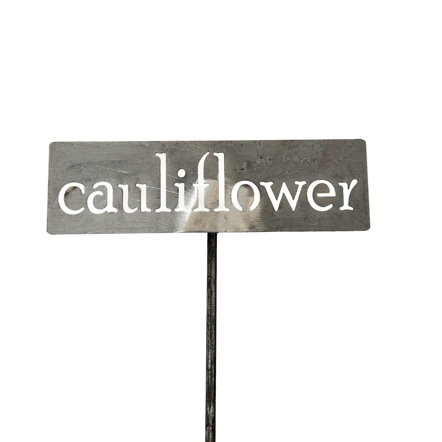 Classic Metal Garden Markers 19 Inches Tall (cauliflower, Raw, Unfinished Steel (will rust with time))-VerdiqueGarden