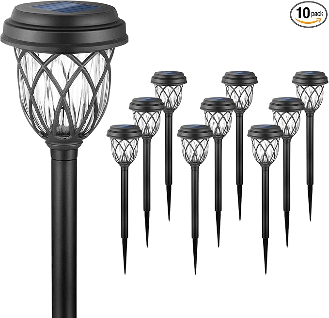 10 Pack Solar Lights Outdoor Garden Pathway Solar Powered Yard Lights for Walkway Sidewalk Driveway.-VerdiqueGarden