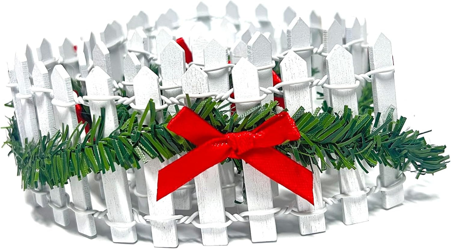 35 Inches Mini Fairy Garden Fence DIY Christmas Small Wood Decorative Picket Fence Micro Landscape Miniature Ornaments for Dollhouse, Crafts, Diorama Project, Plant Pot, White-VerdiqueGarden
