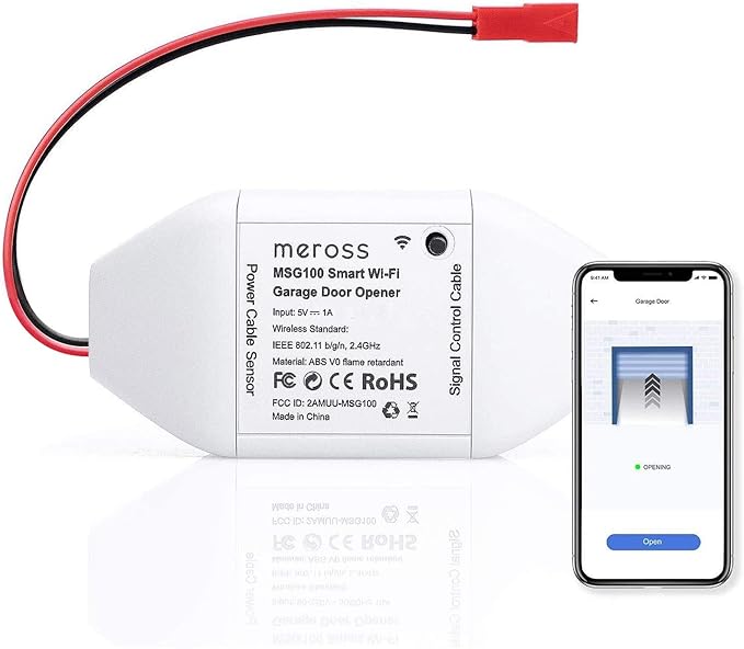 meross Smart Garage Door Opener Remote, APP Control, Compatible with Alexa and SmartThings, Multiple Notification Modes, No Hub Needed-VerdiqueGarden