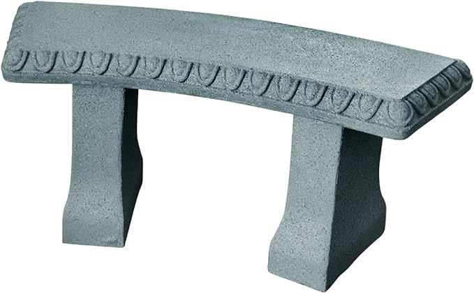 EMSCO Group Garden Bench – Natural Granite Appearance – Made of Resin – Lightweight – 12” Height-VerdiqueGarden