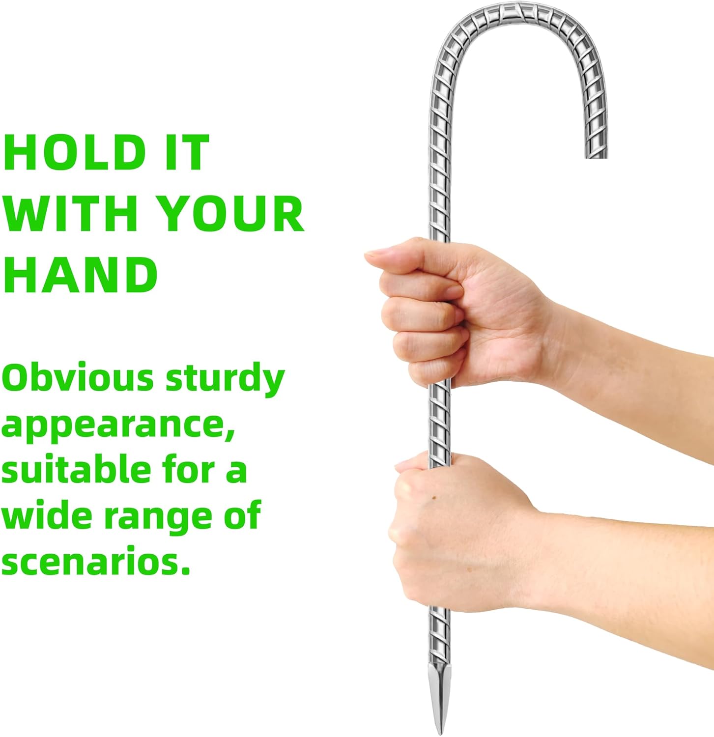 10 Pack Ground Garden Rebar Stakes Rebar 16 Inch Anti-Rust Galvanized Steel J Shape Hook Heavy Duty Ground Anchors for Tents, Position Kits,Fences, and Trampolines Landscape Fabric-VerdiqueGarden