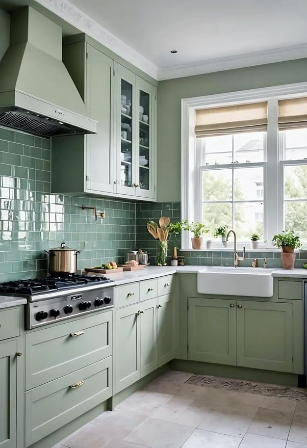 Dimoon 787''x17.7'' Green Peel and Stick Wallpaper Contact Paper Modern Self Adhesive Wall Paper Removable Renter Friendly Textured Solid Color Shelf Cabinet Vinyl Roll (787''x17.7'',Light Green)-VerdiqueGarden