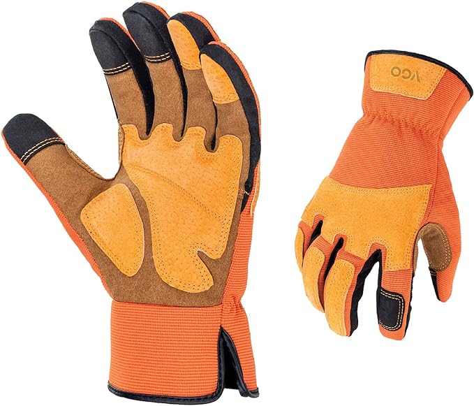 Vgo... 1-Pair Gardening Gloves Men, Safety Work Gloves, Puncture-proof, Thornproof, Touchscreen (SL7475)-VerdiqueGarden