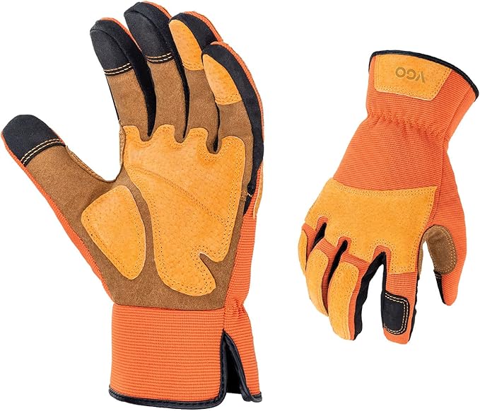Vgo... 1-Pair Gardening Gloves Men, Safety Work Gloves, Puncture-proof, Thornproof, Touchscreen (SL7475)-VerdiqueGarden