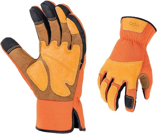 Vgo... 1-Pair Gardening Gloves Men, Safety Work Gloves, Puncture-proof, Thornproof, Touchscreen (SL7475)-VerdiqueGarden