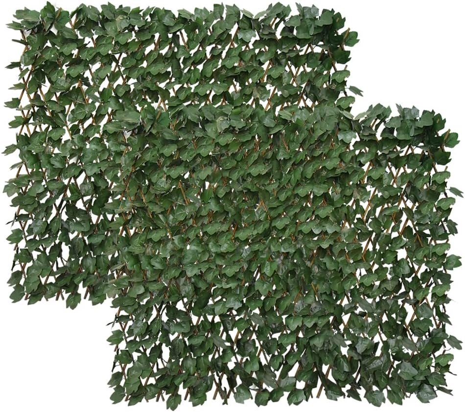 Expandable Fence Privacy Screen for Balcony Patio Outdoor,Decorative Faux Ivy Fencing Panel,Artificial Hedges (Single Sided Leaves)-VerdiqueGarden