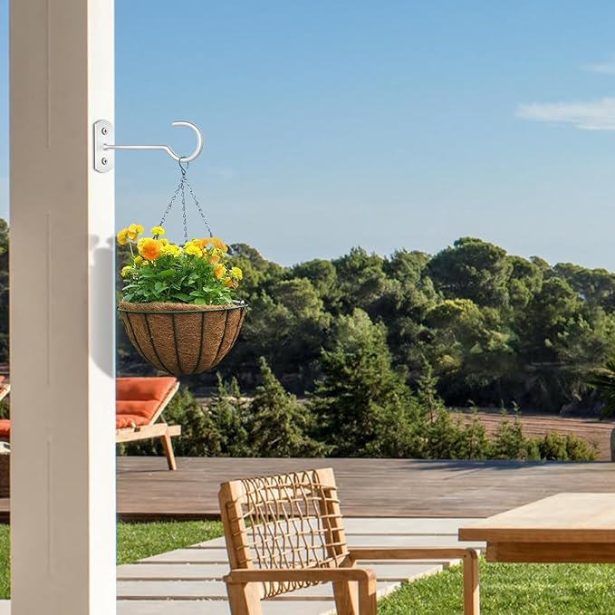 Plant Hook 6inch,Plant Hanger Shepherds Plant Bracket for Wall Hanging Wind Chimes Lanterns,Bird Feeder,Flower Basket,Home Decor Indoor & Outdoor 2 Pack-VerdiqueGarden