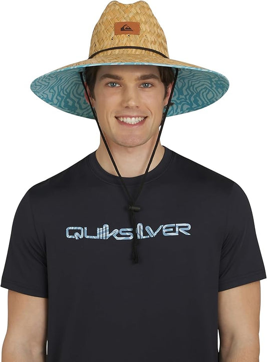 Quiksilver Men's Wide Brim Outdoor Lifeguard Straw Sun Hat-VerdiqueGarden