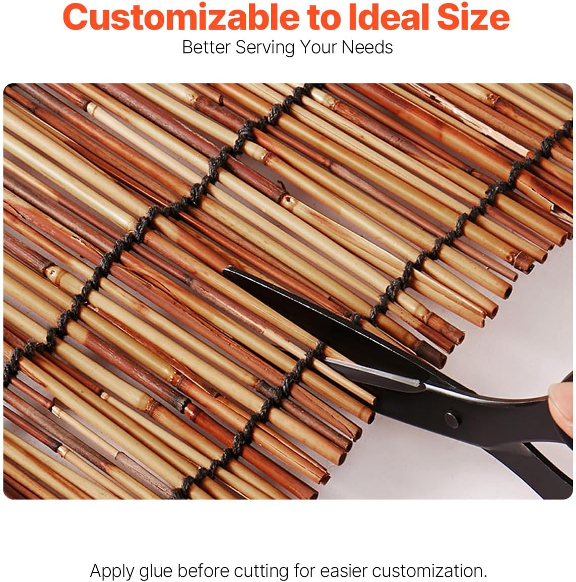 VEVOR Natural Reed Fencing, 4ft x 16.4 ft, Decorative Bamboo Privacy Screen,Reed Fence Roll Patio Decorative Fences Reed Screen Curtain for Garden Backyard Patio Balconies,Brown-VerdiqueGarden