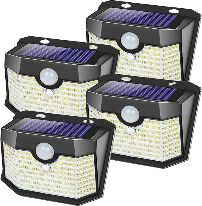 Aootek Solar Lights 4 Packs, Motion Sensor Light IP65 Waterproof with 3 Lighting Modes,Solar Lights Outdoor Waterproof for Garden Patio Garage Yard Deck-VerdiqueGarden