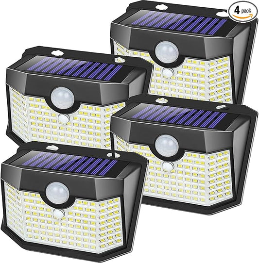 Aootek Solar Lights 4 Packs, Motion Sensor Light IP65 Waterproof with 3 Lighting Modes,Solar Lights Outdoor Waterproof for Garden Patio Garage Yard Deck-VerdiqueGarden