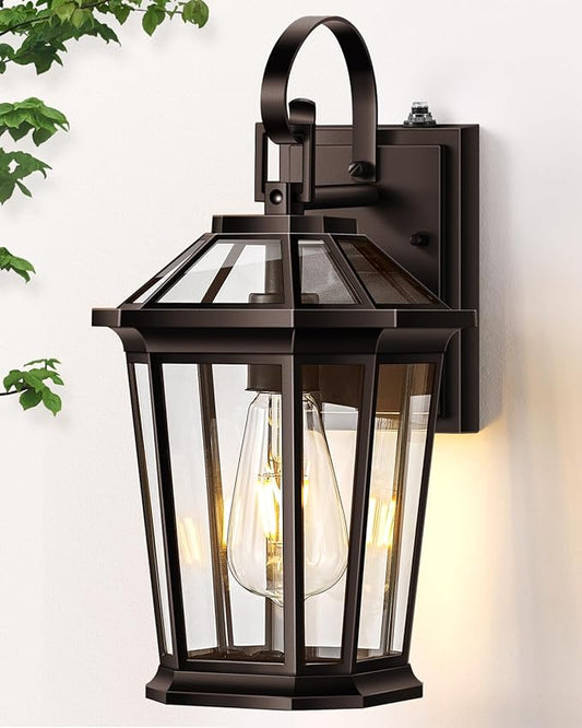 VIANIS Outdoor Wall Lights Dusk to Dawn, Oil Rubbed Bronze Exterior Lighting Fixtures for House, Waterproof ORB Porch Lights Wall Mount, Aluminum Outside Wall Sconce for Front Door, Garage-VerdiqueGarden